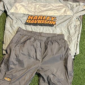 Vintage Y2K Harley-Davidson Silver and Gray Tracksuit Set